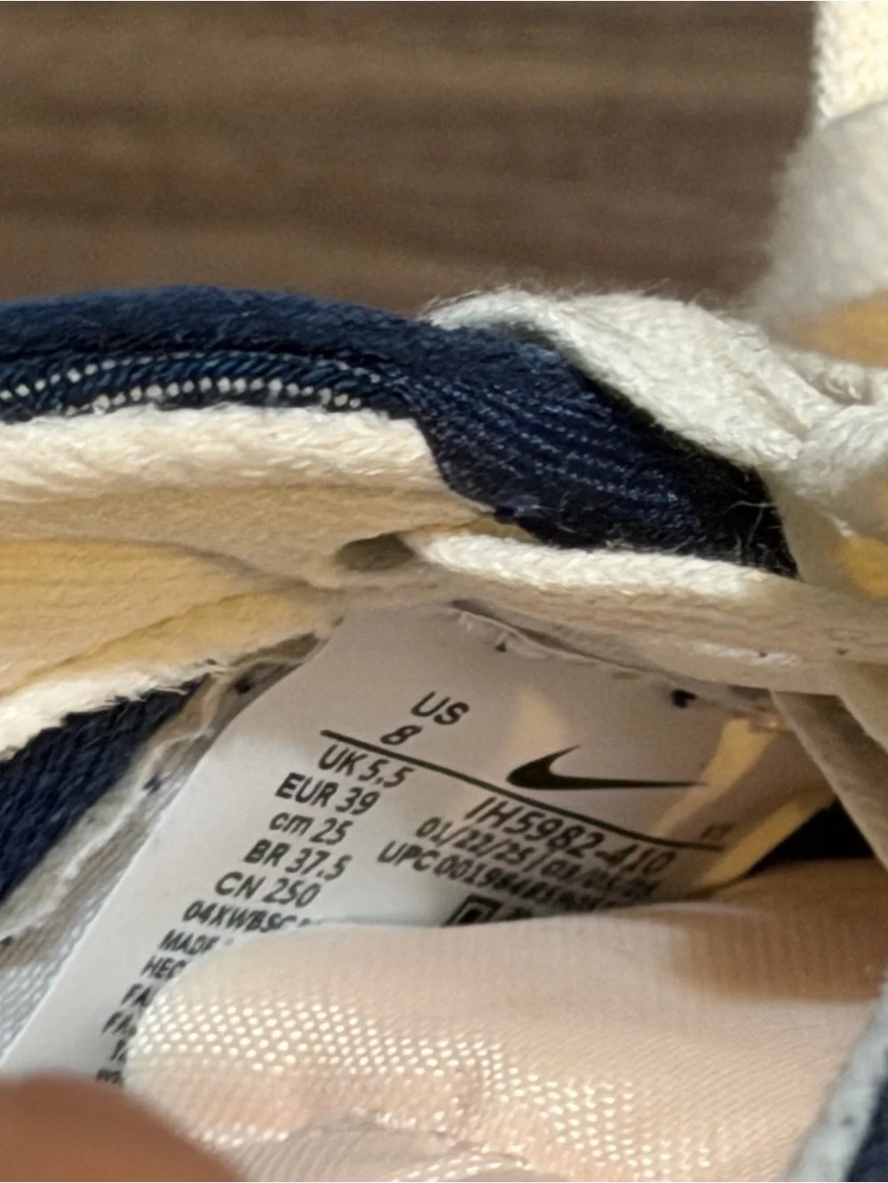 Nike Women’s Navy Denim Suede Sneakers with Cream Laces